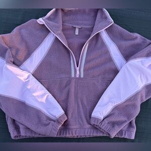 Free People Movement Lavender fleece 1/4 zip crop jacket